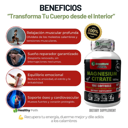 Citrato de Magnesio Puro | Descanso Profundo & Relajación