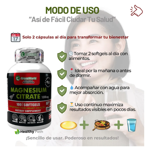 Citrato de Magnesio Puro | Descanso Profundo & Relajación