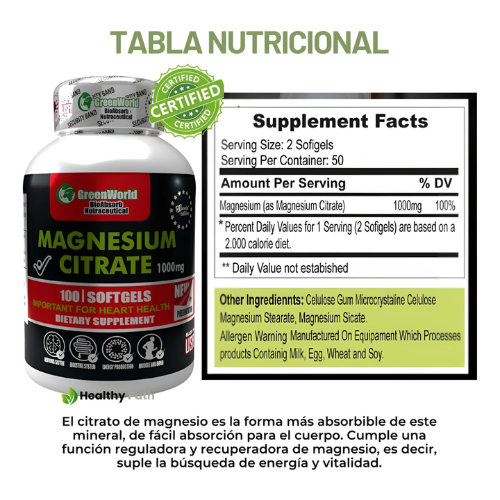 Citrato de Magnesio Puro | Descanso Profundo & Relajación