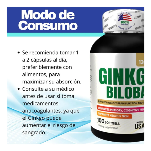Ginkgo Biloba Extracto | Memoria & Circulación