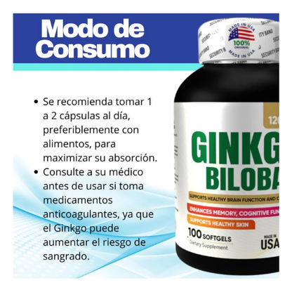 Ginkgo Biloba Extracto | Memoria & Circulación